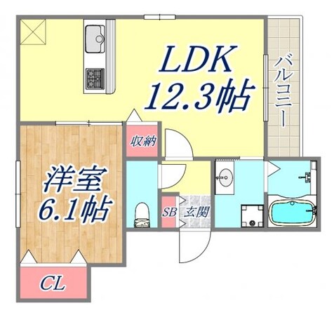 CALME尼崎の物件間取画像